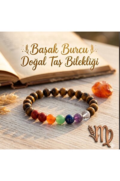 best bioenerji taş terapi Başak Burcu Doğal Taş Bileklik Sertifikalı Kaplan G...