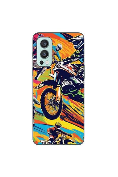 OEM Husa compatibila cu OnePlus Nord 2 Silicon Gel Tpu Model Motocross Pop Art