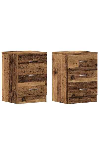 vidaxl Noptiere, 2 buc., lemn vechi, 38x35x55 cm, lemn prelucrat