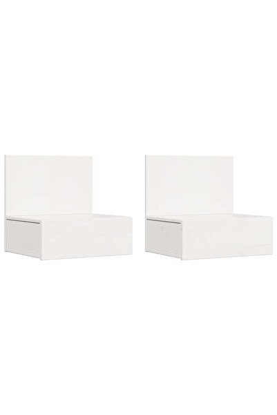 vidaxl Noptieră 2 pcs Alb 42 x 32,5 x 40 cm Lemn masiv de pin