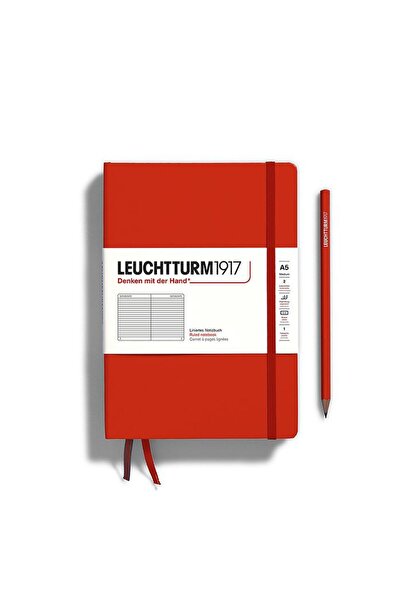 Leuchtturm Caiet A5 Dictando cu copertă rigidă roșu închis