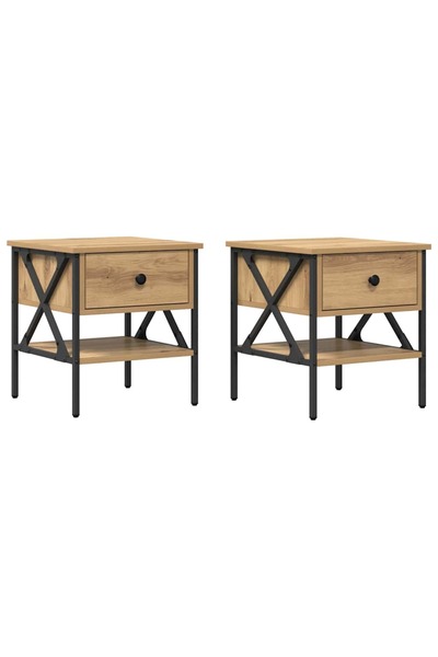 vidaxl Cabinet de Noptieră 2 pcs stejar artizanal 40 x 42 x 45 cm