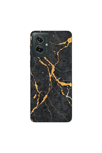 OEM Husa compatibila cu Motorola Moto G55 Silicon Gel Tpu Model Noir Gold Marble