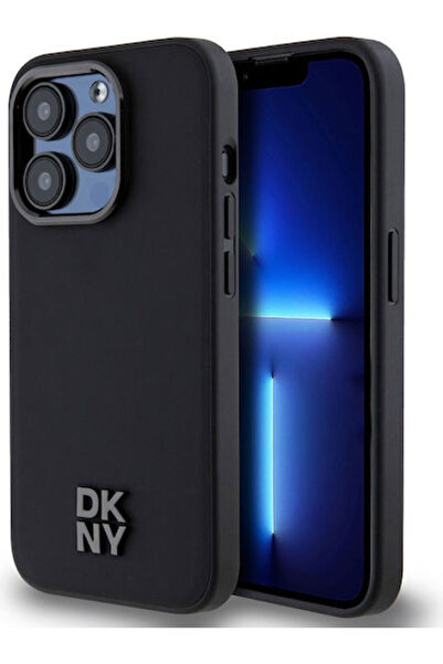 Dkny Λογότυπο Stack Πίσω Κάλυμμα Συνθετικό Δέρμα / Δέρμα Μαύρο (iPhone 15 Pro...