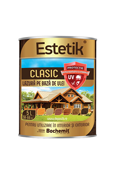 Estetik Clasic Lazura lemn 5L PIN, protectie UV
