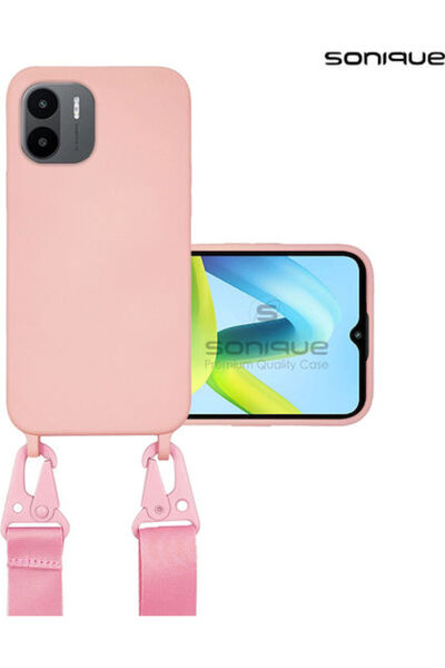 Other Sonique Πίσω Κάλυμμα Σιλικόνης με Λουράκι 0.5mm Ροζ (Redmi A1 / A2)