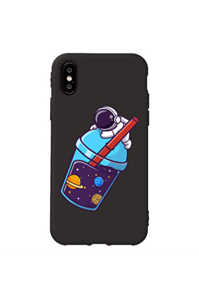Other Apple iPhone Xs Max Longing in space Black Colored Silicone TPU Θήκη