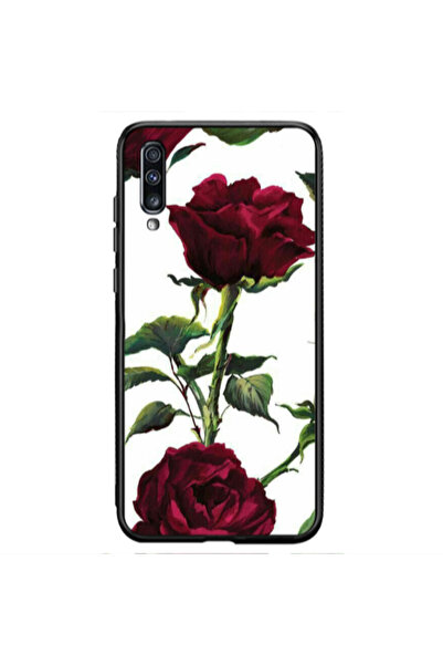 Other Samsung A70 Stemmed rose Black Glossy Θήκη