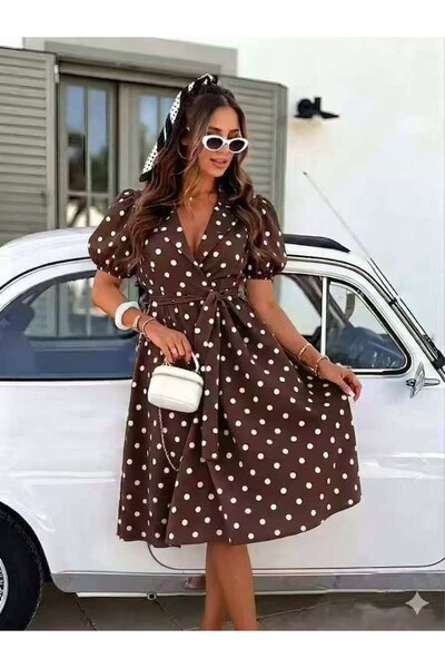 GLAMSI Mimosa elegant polka dot dress for women