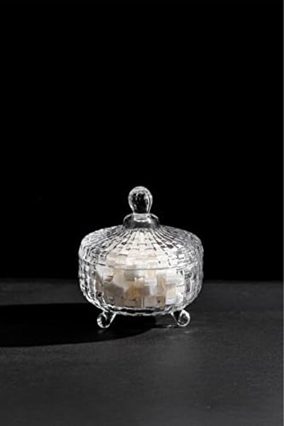 Yıldızan Nzr Beautestore Sd10-Fgy Glass Sugar Bowl with Foot and Lid 250Cc 20...