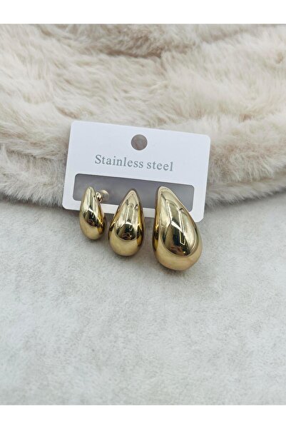Bozhi Earrings Metal Gold Business Woman Style