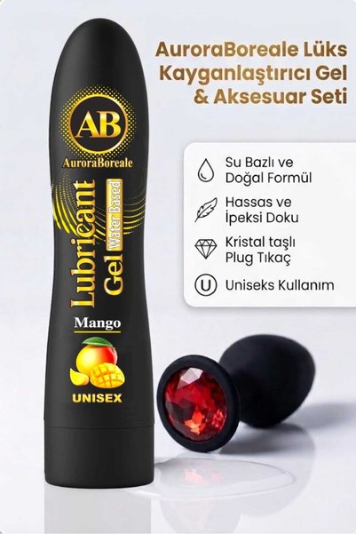 AuroraBoreale Büyük Boy 125 ML Premium Mangolu Kayganlaştırıcı Jel Kırmızı Ta...