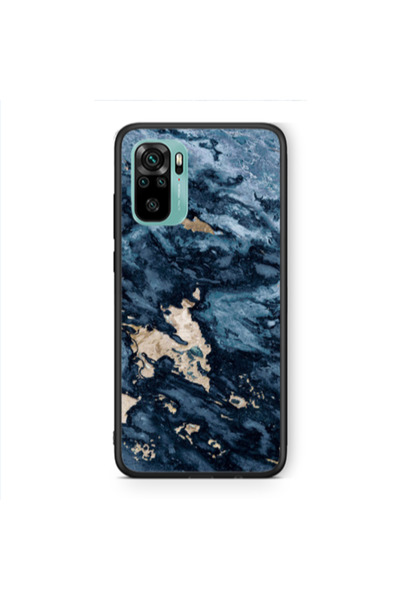 Other Xiaomi Redmi Note 10 4G Marble Blue Gold Black Glossy Θήκη