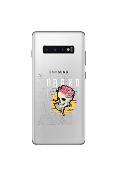 Other Samsung S10 Plus Skull Roses Transparent Silicone TPU Θήκη