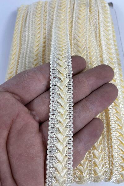 Hobigram Koyu Krem Braivora Zigzag Örgü Şerit 2 Cm – Premium Dokuma Dekoratif...