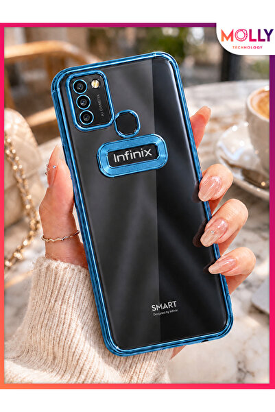 Molly İNFİNİX SMART 5 İçin Kenarları Metalik Sierra Blue Lens Koruyuculu Lou ...