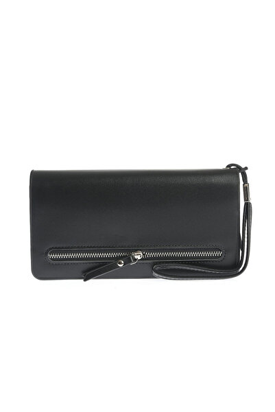 meli melo Elegant black Wallet with zipper and multiple compartments