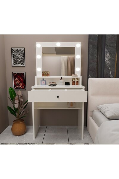 avesta mobilya LİZA 60 cm Makyaj masası tuvalet masası kulis makyaj masası la...