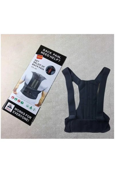 Generic Ham corector de postură pentru spate și umeri, reglabil, suport lombar și cervical, material respirabil, unisex, negru