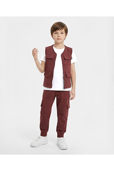Ollington St. Cotton Co-Ord Solid Set Sleeveless Utility Jacket & Lounge Pant...