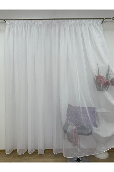 Liz Line Mechanically embroidered curtain, white and ivory, 300x245cm, from t...