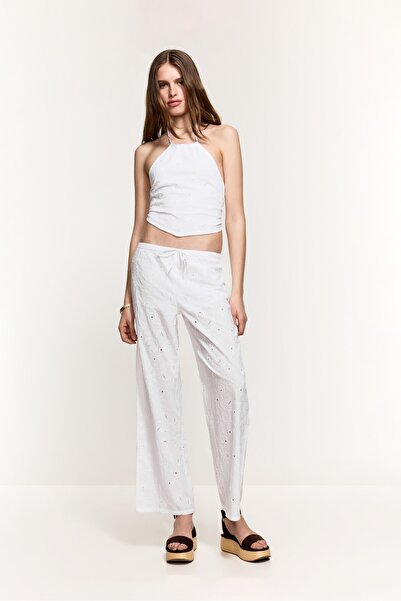 LEFTIES İşlemeli straight pantolon