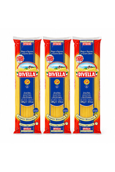 Divella Set 3 x Spaghetti Ristorante nr. 8, paste de grâu, 500 g/pachet, tota...