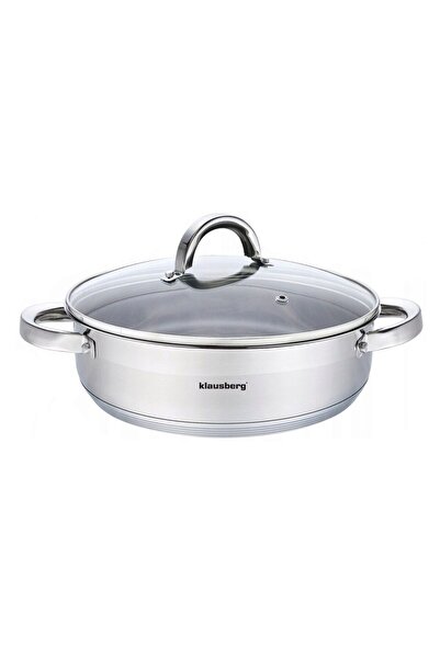 Klausberg Oala din inox cu capac din sticla, 28cm,Fund termic multistrat, 6l