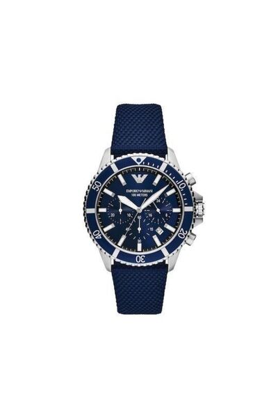 Emporio Armani Ρολόι Χρονογράφος Μπαταρίας με Μπλε Υφασμάτινο Λουράκι - AR11588
