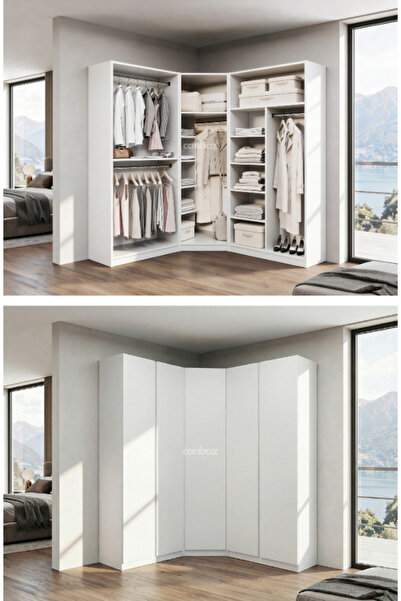 CANBAZ FURNİTURE Mira modüllü köşe 5 MDF kapaklı %100 MDF (KURULUM DAHİL)