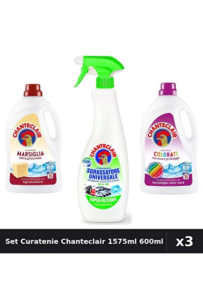 Chanteclair Set 3 Detergent Lichid Rufe 1575ml 35 Spălări - Color, Marsilia, ...