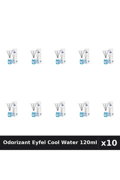 Eyfel Set 10 Odorizant Camera cu Betisoare Cool Water - Parfum Intens 120ml