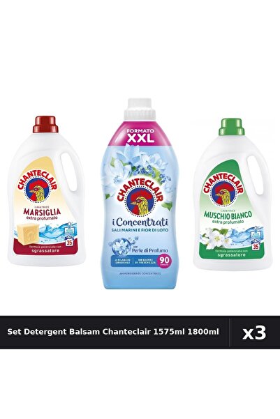 Chanteclair Set 3 Detergent Lichid Rufe 1575ml + Balsam 1800ml - Marsilia, Mo...