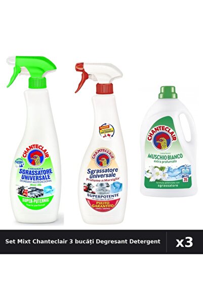 Chanteclair Set 3 Degresant și Detergent 600ml, 1575ml - Lămâie, Marsilia, Mo...