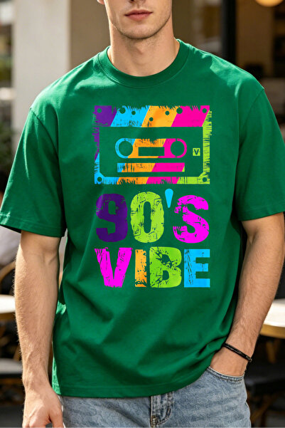 Fleck Retro 90s Style T Shirts For Men Colorful Cassette Tape Design 90S VIBE...