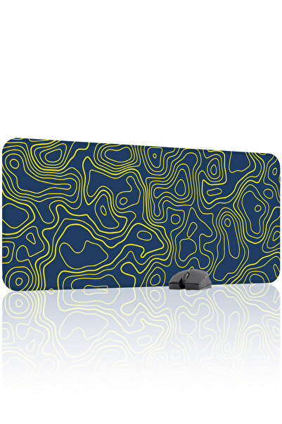 mousepad bastir Yellow Navy Blue 90X40 XXL Fan Gaming Player Mouse Pad Non-Sl...
