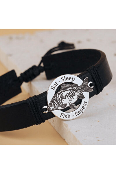 BLACK SWAN Bijoux Bratara piele barbati cu banut Argint si Crap Oglinda Grava...