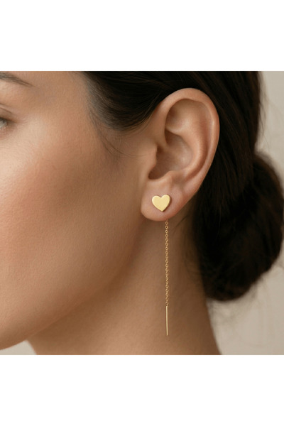 BLACK SWAN Bijoux Cercei Inimioara cu extensie de lantisor Argint 925 Suflat ...