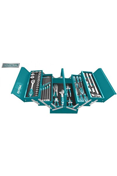 TOTAL Trusa de scule in cutie metalica 59 piese (INDUSTRIAL)