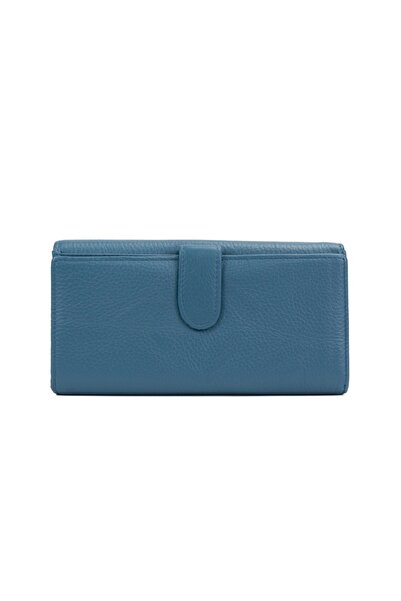 Posete Fagaras Sandra Leather Wallet - Light Blue, Genuine Leather Wallet , W...