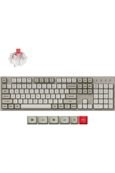 Keychron C2 Pro C2PX-M1 Μηχανικό πληκτρολόγιο gaming με κόκκινους διακόπτες κ...
