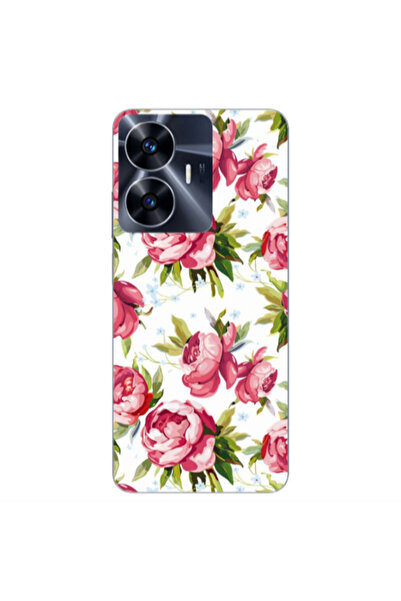 Other Realme Note 50 Pink Roses Transparent Silicone TPU Θήκη