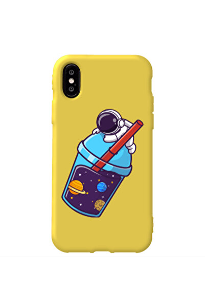 Other Apple iPhone X Longing in space Yellow Colored Silicone TPU Θήκη