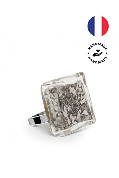 Pylones Carre Mini Paillettes Silver Cam Ring