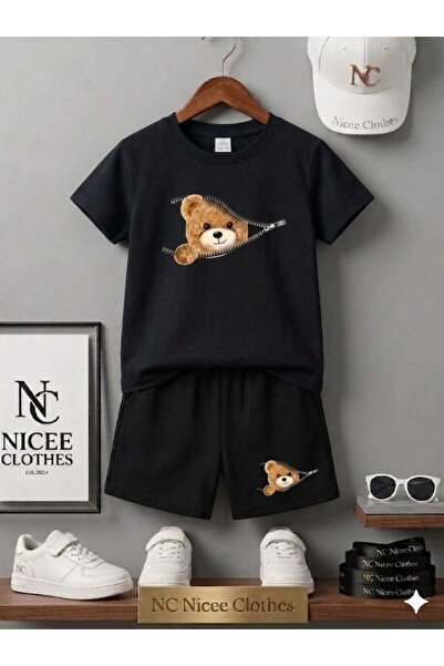 NC Nicee Clothes LETNJA DEČJA MAJICA I KRATKE HLAČE UNISEKS (OTISAK MEDVJEDA ...