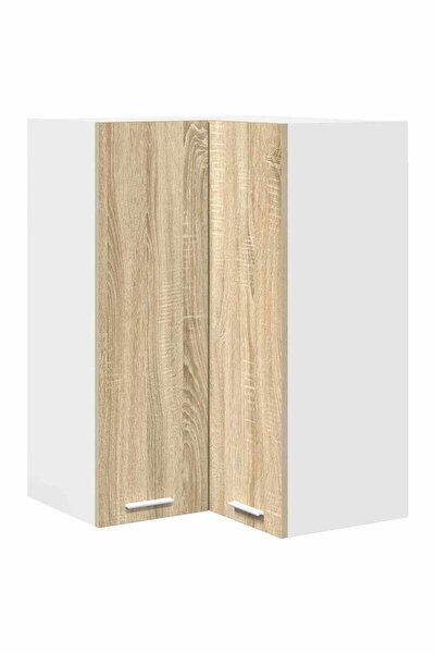 vidaxl Dulap suspendat Stejar Sonoma și Alb 57 x 57 x 80 cm