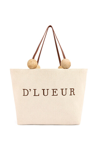 D’Lueur Atelier Le Soléil Tote Bej Kadın Plaj Çantası