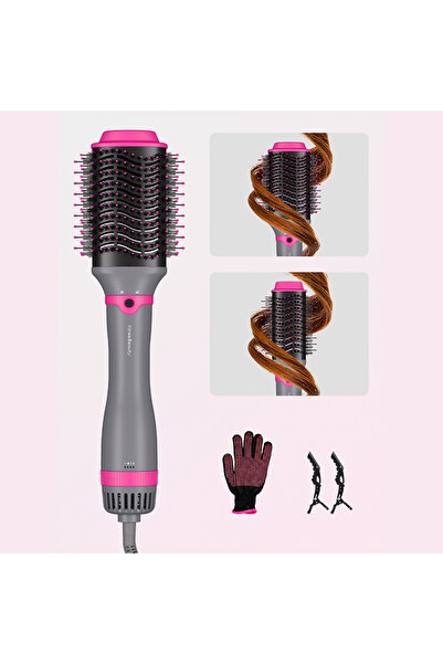 KINSEI BEAUTY فرشاة شعر 4 في 1 مع مجفف هواء ومولد أيونات سالبة للتصفيف والتجعيد