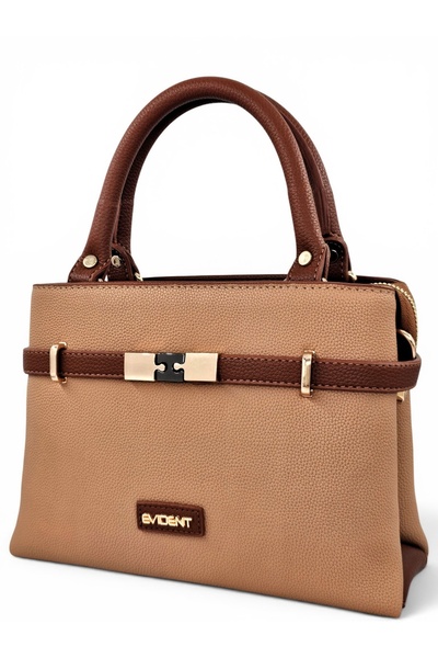 Evident Light Tan, Soft Textured, Double Compartment, Crossbody Strap, Small,...