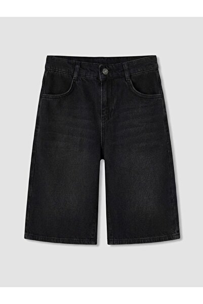 LC Waikiki Pantaloni scurți din denim pentru băieți LCW Kids cu picior larg